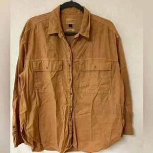 Casual Tan Button-Up Shirt